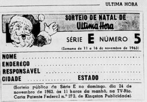 Cupom para participação na promoção da qual Nicea foi uma dentre as dezenas de ganhadores e ganhadoras. Ultima Hora, 15 de novembro de 1963, p. 2. Acervo BN Digital.